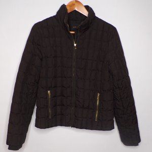 J Crew Snowcap Women's Puffer Jacket, black, full zip, down filled - size medium